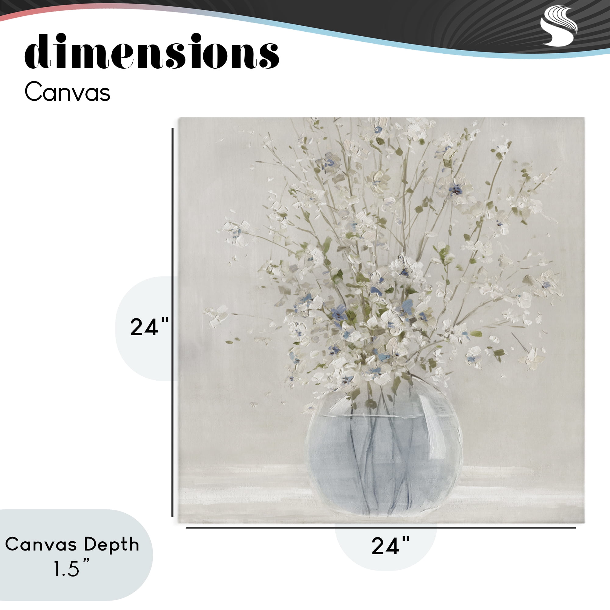 Stupell Industries Serene Glass Vase Bouquet Canvas Wall Art, design by Carol Robinson