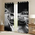 thumbnail image 2 of Race Sports Curtains Racing Car Window Curtains Extreme Speed Sports Car Curtains & Drapes, White Black Cool Blackout Curtains Automobile Vehicle Racer Window Treatments 38''Wx54''L, 2 of 5