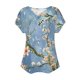 thumbnail image 3 of Mujeres de Verano Superior, V-Cuello Casual Camiseta de Moda de Manga Corta Hecha de Cómodo Estante de Imitación para Toda la Temporada de Uso Diario, Camisetas Cortas para Mujeres, 3 of 4