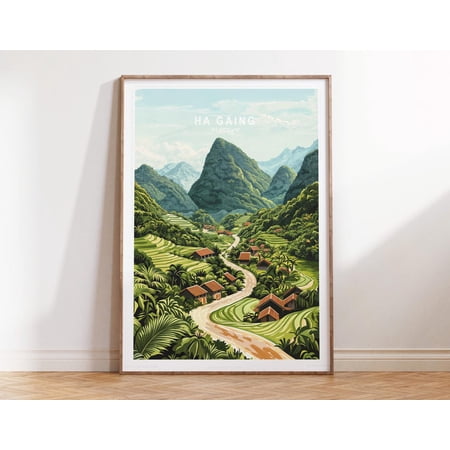 Ha Giang Vietnam Mountain Landscape Wall Art, Unframed Paper Print Size 8x12