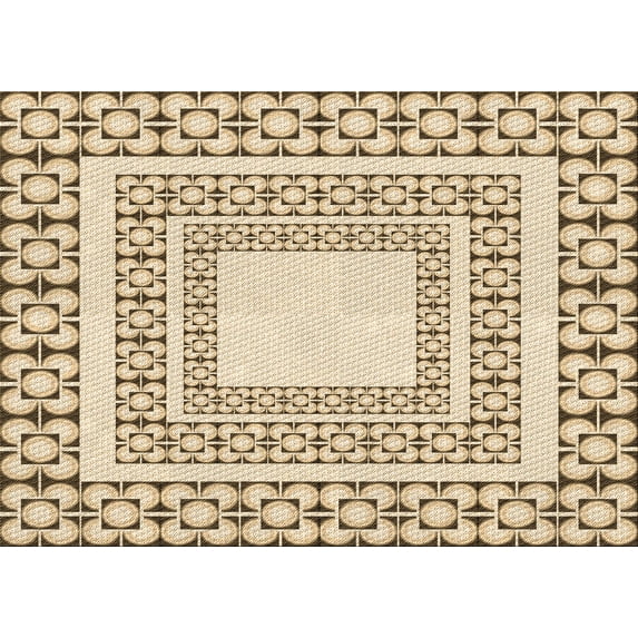 Ahgly Company Indoor Rectangle Patterned Golden Blonde Gold Area Rugs, 5' x 7'