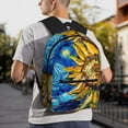 thumbnail image 6 of Honeii vintage Starry Sunflower Print School Backpack,Casual Lightweight Travel Rucksack Daypack,Backpacks for College High, 6 of 6