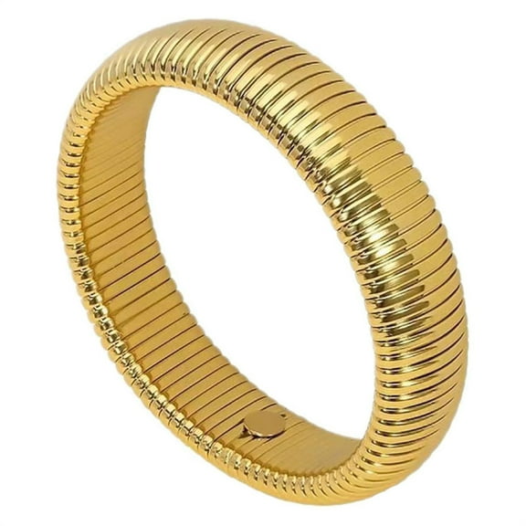 HIJONES Unisex Stainless Steel Trendy Snake Twisted Chain Bracelet Chunky Flexible Elastic Stretch Bangle Wristhand Jewelry Gold (W-8MM, D-22in)