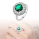 thumbnail image 2 of Las mujeres de imitación Maldivas Azul Verde Moissanite Anillo Estilo brillante y versátil Anillo, 2 of 8