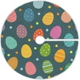 thumbnail image 1 of FMSHPON Easter Tree Skirt Colorful Eggs Bunny Xmas Christmas Tree Skirt Stand Mat for Holiday Party Decoration Indoor Outdoor 36 inches, 1 of 6