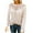 Beige, variant on Herrnalise Women's Knitted Crop Tops Women Summer Fashion Casual Loose Full-Sleeve Solid Lace Patchwork Round Neck Blouse Knitted Sweater Pullover Jumper Sweaters