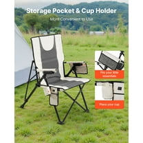Camping Heated Chair with 3 Customizable Warmth Modes, Ergonomic High Back, Fully Padded Seat & Armrests, Supports Up to 260lbs, Compact Foldable Design with Cup Holder