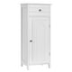thumbnail image 1 of Costway Armario del baño, organizado vertical, armario con puerta individual 1 cajón grande y 2 repisas regulables para baño y salón, blanco, 1 of 7