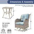 thumbnail image 5 of Meetleisure Outdoor Swivel Rocker Wicker Patio Chairs Sets of 2 With Table, Sky Blue, 5 of 6