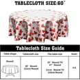 thumbnail image 2 of Valentine''s Day Table Cloth Round Love Red Hearts Tablecloth 60 Inch Decor Washable Stain and Wrinkle Resistant Round Table Cover for Dining Picnic, 2 of 8