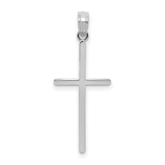 10k White Gold Minimalist Cross Pendant Necklace for Men and Women Polished Religious Jewelry with Modern Design and Timeless Style for Daily Wear