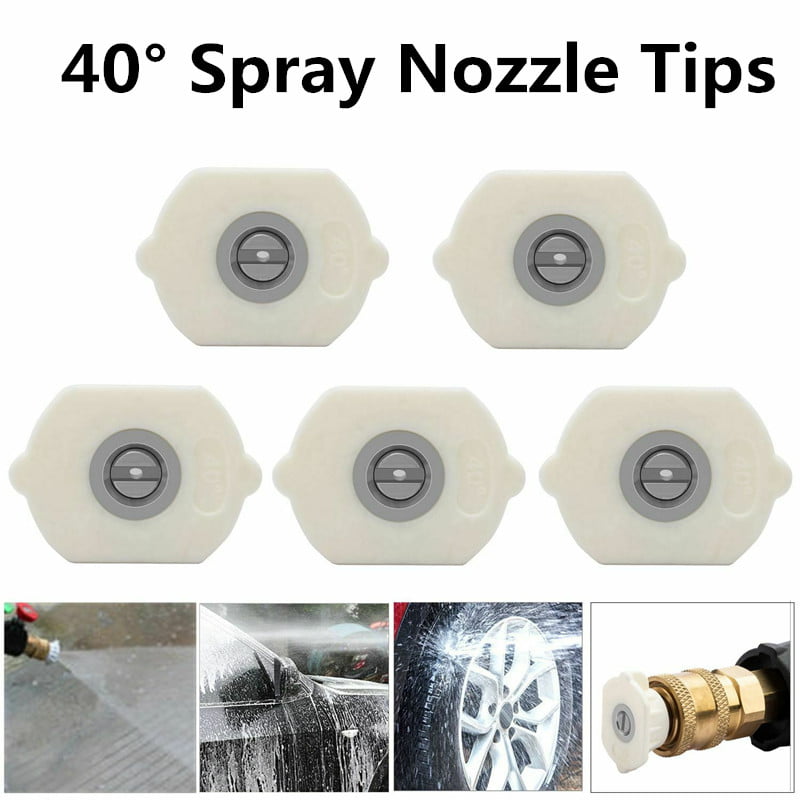 5pcs 1.0/1.2/1.4/1.6/2.0mm 40 Degree Steel High-Pressure Spray Nozzle 