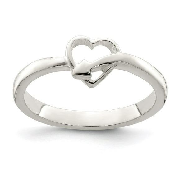Auriga Fine Jewelry 925 Sterling Silver Heart Promise Ring Size 7for Women