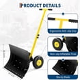 thumbnail image 7 of EastVita 29.1W x 16.5H Snow Shovel with Wheels Heavy Duty Snow Pusher with Snow Removal Adjustable Angle and Height Handle Yellow, 7 of 7