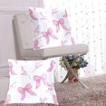 thumbnail image 6 of Pink Stripes Bows with Leaves Throw Pillow Covers Pillowcases 16 x 16 Inch Home Decor 2 Packs for Bedroom Sofa, 6 of 6