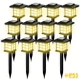 Solar Pathway Lights Outdoor 12 Packs, Bright White 16 LEDs Solar Ground Lights Walkway Lights Solar Pathway Lights Outdoor 12 Packs, Bright White 16 LEDs Solar Ground Lights Walkway Lights