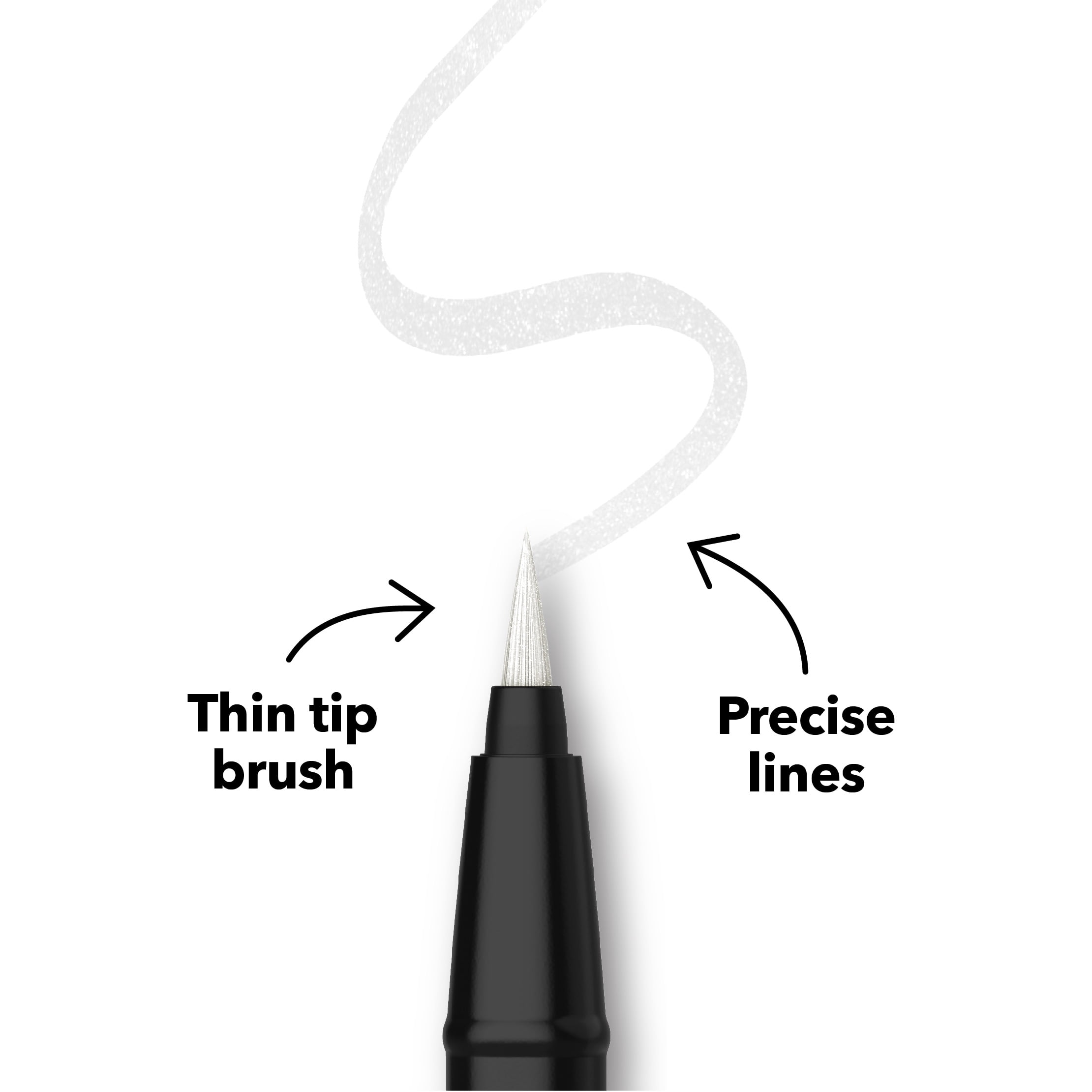 (2 pack) Hard Candy Party Lines Color Play Eyeliner, Liquid Liner, 24HR Wear, Snowed In, Metallic White