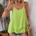 thumbnail image 5 of Stichou Womens Tank Tops Summer Casual Sleeveless Camisole Loose Fit V Neck Spaghetti Strap Cami Shirts Fluorescent Green M, 5 of 8