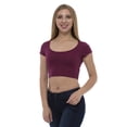 thumbnail image 3 of Women's Short Sleeved Crop Top Sportswear Scoop Neck Short Sleeve by Lunarable, 3 of 3