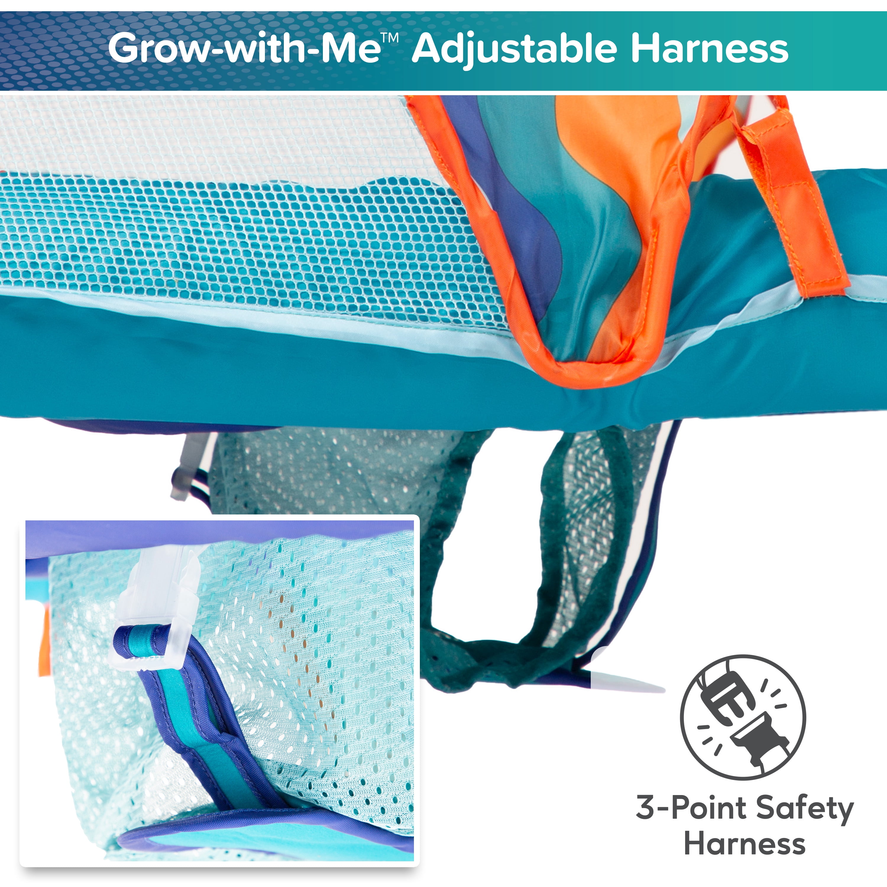 Aqua SwimSchool Grow-with-Me BabyBoat Pool Float for Infants 6-24 Months, Blue