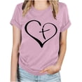 thumbnail image 1 of Blouses pour Femmes Hauts Imprimés Manches Courtes Blouse Col Rond T-Shirt Hauts, 1 of 1