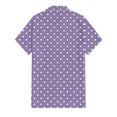 thumbnail image 5 of Mens Short Sleeve Collared Button Down Shirt Polka Dot Print Relaxed Fit Casual Beach Vacation Fashion Shirts Purple 3XL, 5 of 5