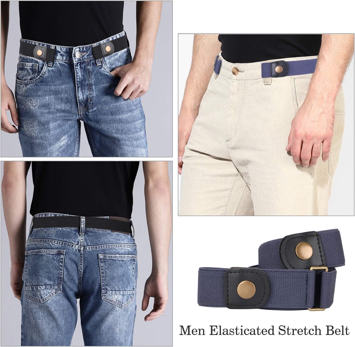 XIATIAN No Buckle Invisible Elastic Stretch Belt for Men 