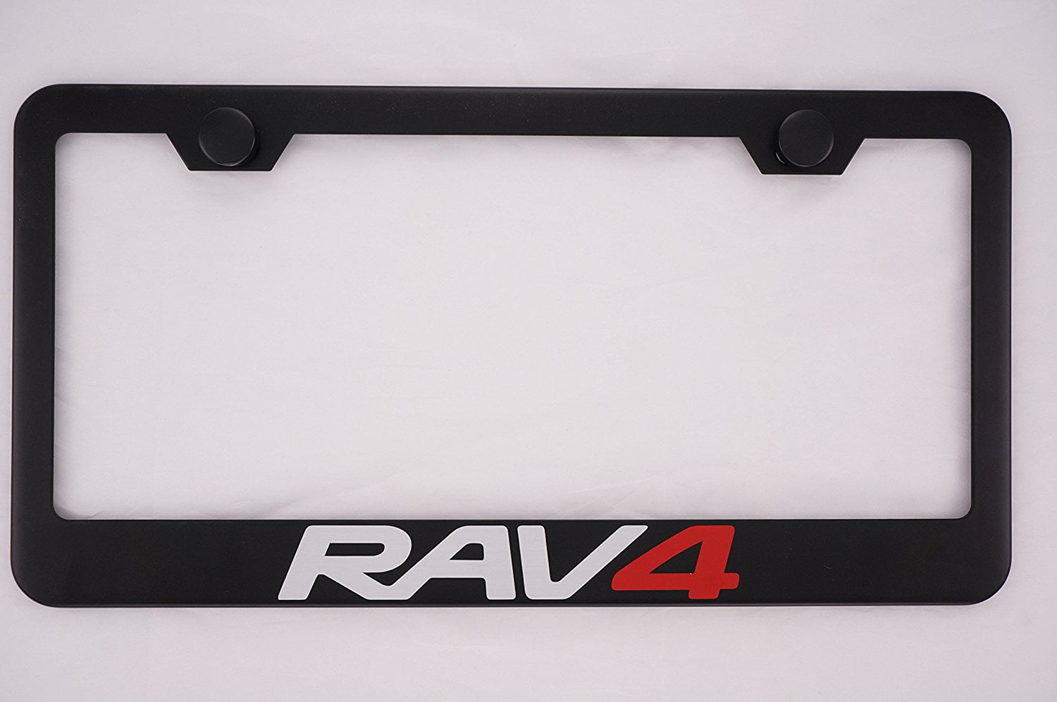 Toyota RAV4 Black License Plate Frame with Caps