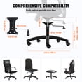 thumbnail image 5 of VEVOR Office Chair Base Replacement, 28", 2500 lbs Static Load, Heavy Duty Universal Computer Desk Chair Stool Base Part with 5 Casters, Gas Cylinder & Seat Plate, Desk Chair Base Replacement, Black, 5 of 9