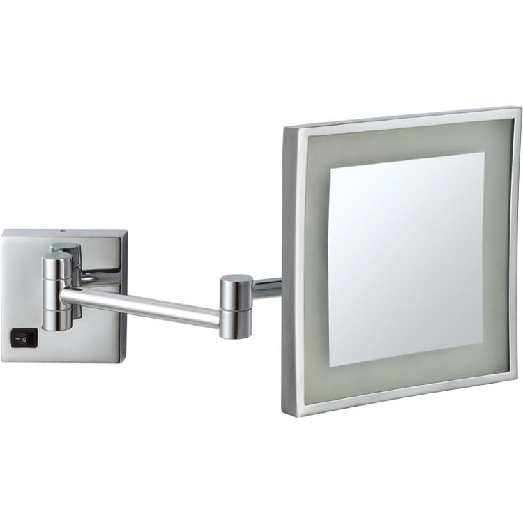 Glimmer By Nameeks Square Wall Mounted, Wall Mounted Shaving Mirror With Light Black