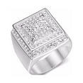 thumbnail image 1 of Minnieouse Anillo cuadrado de moda, anillos de cristal brillantes, decoración, joyería, vestirse para boda, Bar, fiesta, trabajo diario Ropa, zapatos y accesorios Miscelánea Color Acero talla 7, 1 of 6