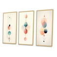 thumbnail image 3 of Designart "Vintage Circular Geometrics Future Omens IV" Modern Geometric Framed Wall Art Set Of 3 - Blue Abstract Frame Canvas Set For Living Room Decor, 3 of 7