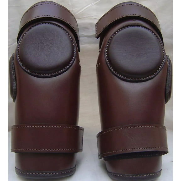 Polo and Riding Knee Guards, 100% Real Leather, Adjustable Fit for Ladies & Kids (Ages 8-16), Durable Protection for Horse Riding Sports