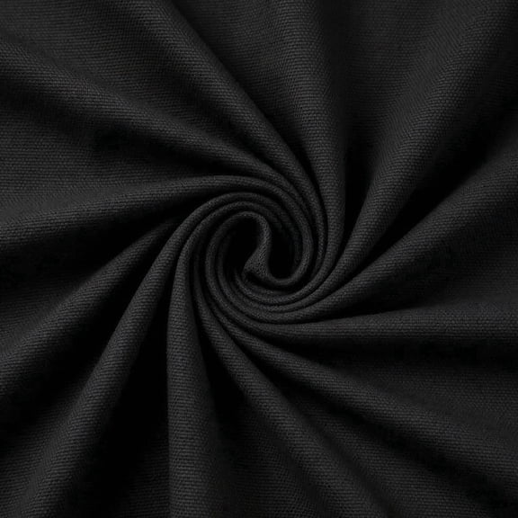 Luminea 100% Cotton Canvas Fabric 235GSM 147CM Wide Black for Tote Bags Upholstery