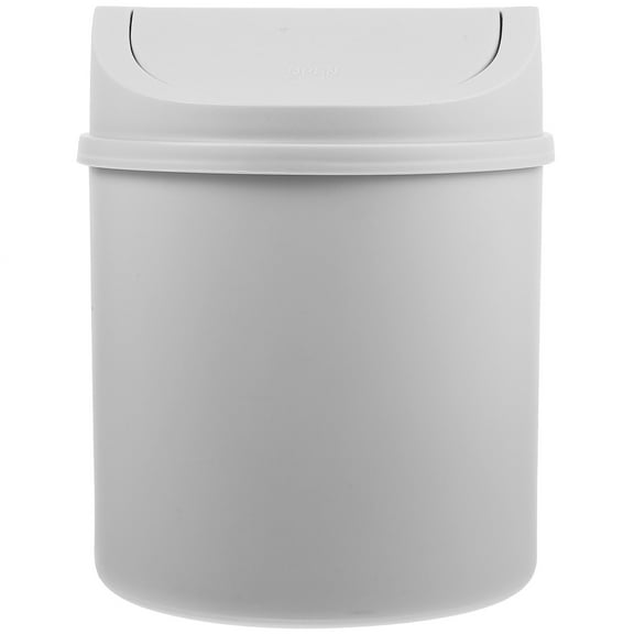 Qiysamall Mini Desk Trash Can Top Countertop Garbage Bin Small Swing Lid Trash Can for Bathroom Office