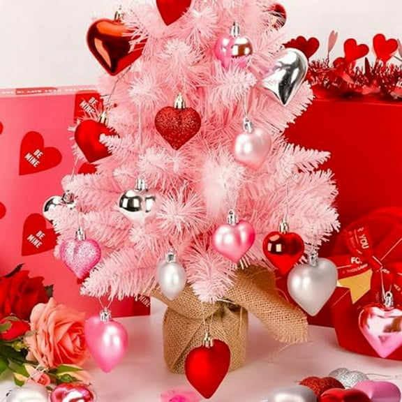 Valentines Day Heart Ornaments,Champagne Heart Shaped Hanging Baubles