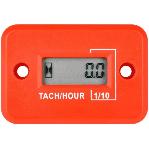 Jayron Tach Hour Meter Digital LCD Inductive Tachometer No Battery Powerful Timing RPM measuring Waterproof Design,for
