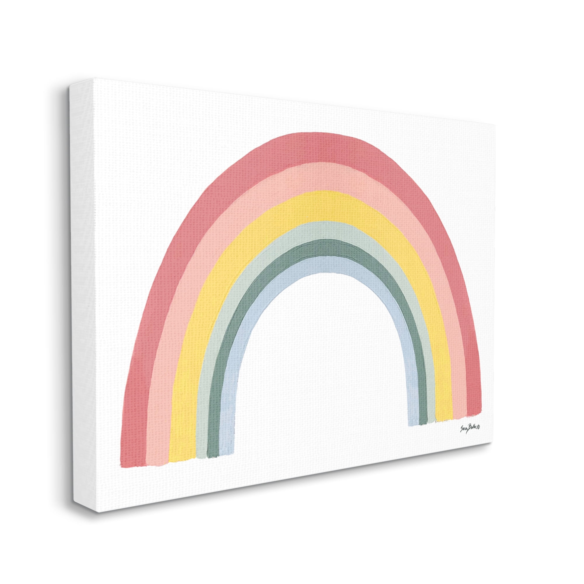 Stupell Industries Casual Arched Rainbow Design Mixed Stripes Painting Graphic Art Gallery Wrapped Canvas Print Wall Art, Design by Sara Baker