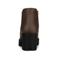 thumbnail image 4 of BLISSFUL STEP Women's Lug Sole Block Heel Chelsea Closed Toe Ankle Boots Coffee 6, 4 of 8