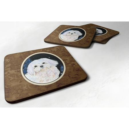 

Caroline s Treasures SS8460FC Starry Night Maltese Foam Coaster Set of 4 3 1/2 x 3 1/2 multicolor