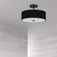 thumbnail image 2 of Dainolite Toujours 3-Light 180W Tissu Semi Flush Mount Light en Noir Mat, 2 of 2
