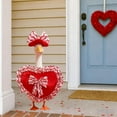 thumbnail image 3 of Valentine's Day Porch Goose Outfit 23 Inch Goose Costume Red Heart Goose Statues Clothes Valentines Day Decorations for Porch Lawn Yard Garden Outdoor Decor (Red Heart), 3 of 8
