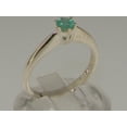 thumbnail image 2 of LBG British Made 10k White Gold Natural Emerald Womens Promise Ring - 33 size options - Size 4.75, 2 of 7