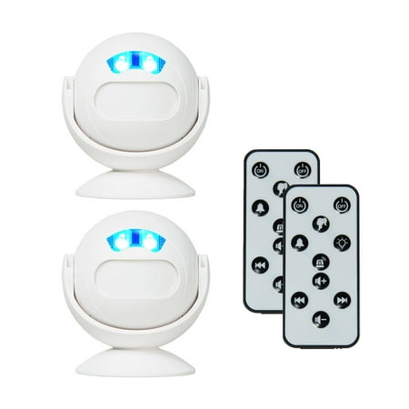 GREENCYCLE Wireless PIR Motion Sensor Entrance Alert Chime Home Welcome Doorbell for Shop  Office  Villa  Restaurant - IR Remote Control  36 Melodies  Volume Adjustable  LED Night Light Mode (2 Pack) price history on PriceWatchPro