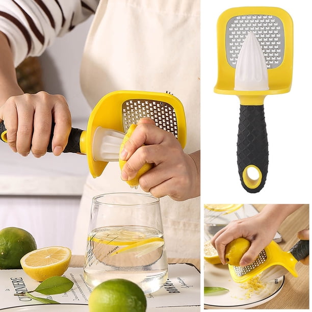 Exprimidor Manual De Limones 2 En 1 Multifuncional: Prensa Y Rallador De Cítricos. Herramienta De Cocina Eficiente Para Obtener Jugo Fresco.