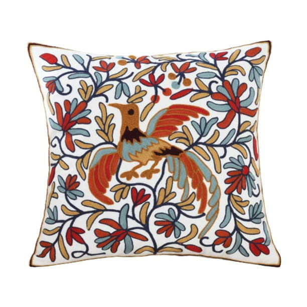 Funda de almohada decorativa con estampado floral, funda de cojín cuadrada con diseño floral creativo Estilo A