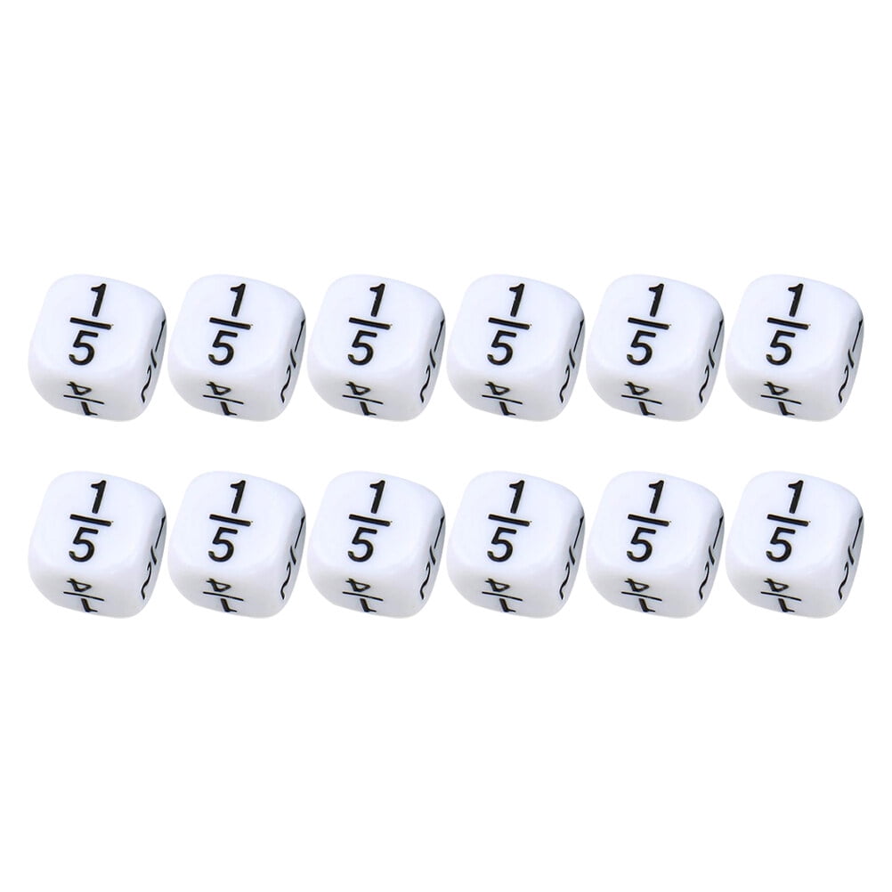 12pcs Fractional Learning Dices Educational Dice Toy Funny Dice Game