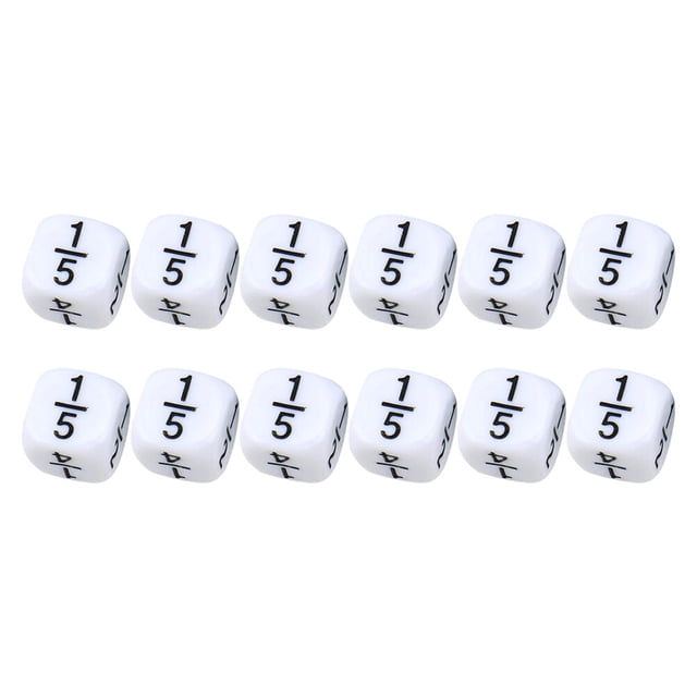MasteelfCA 12pcs Fractional Learning Dices Educational Dice Toy Funny Dice Game Props