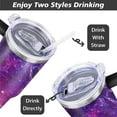 thumbnail image 5 of Purple Geometric Star 40oz Stainless Steel Vacuum Insulated Tumbler with Lid and Straw for Water Iced Tea Coffee Smoothie and More, 5 of 7