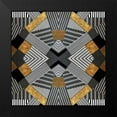 thumbnail image 2 of Loreth, Lanie 15x15 Black Modern Framed Museum Art Print Titled - Geo Stripes in Gold and Black I, 2 of 5